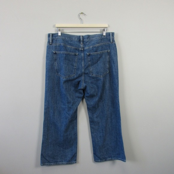 J. Crew '84 Kick Out Crop Jeans Womens 32 P Blue Denim Flare Re-84-IDG 676 - Picture 10 of 13